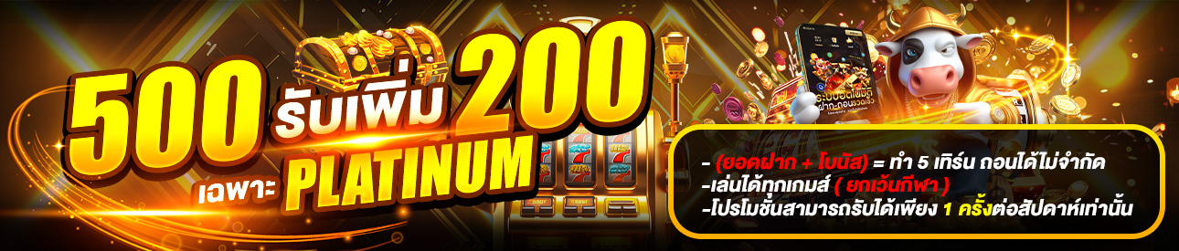 ฝาก 500 รับเพิ่ม 200 ( Platinum )